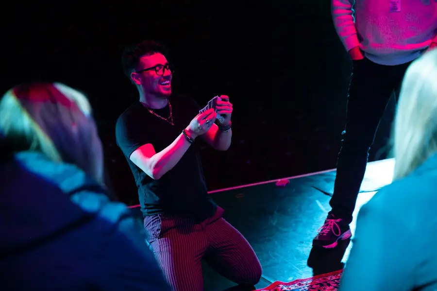 Right in among the audience, Camberley, May 2023